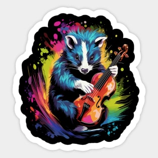 Skunk Playing Violin Sticker